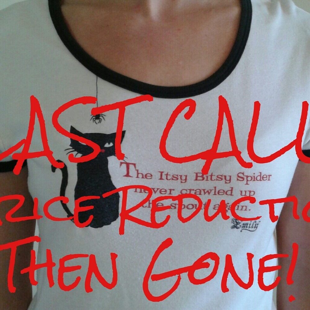 White, Emily the Strange, Itsy Bitsy Spider Top